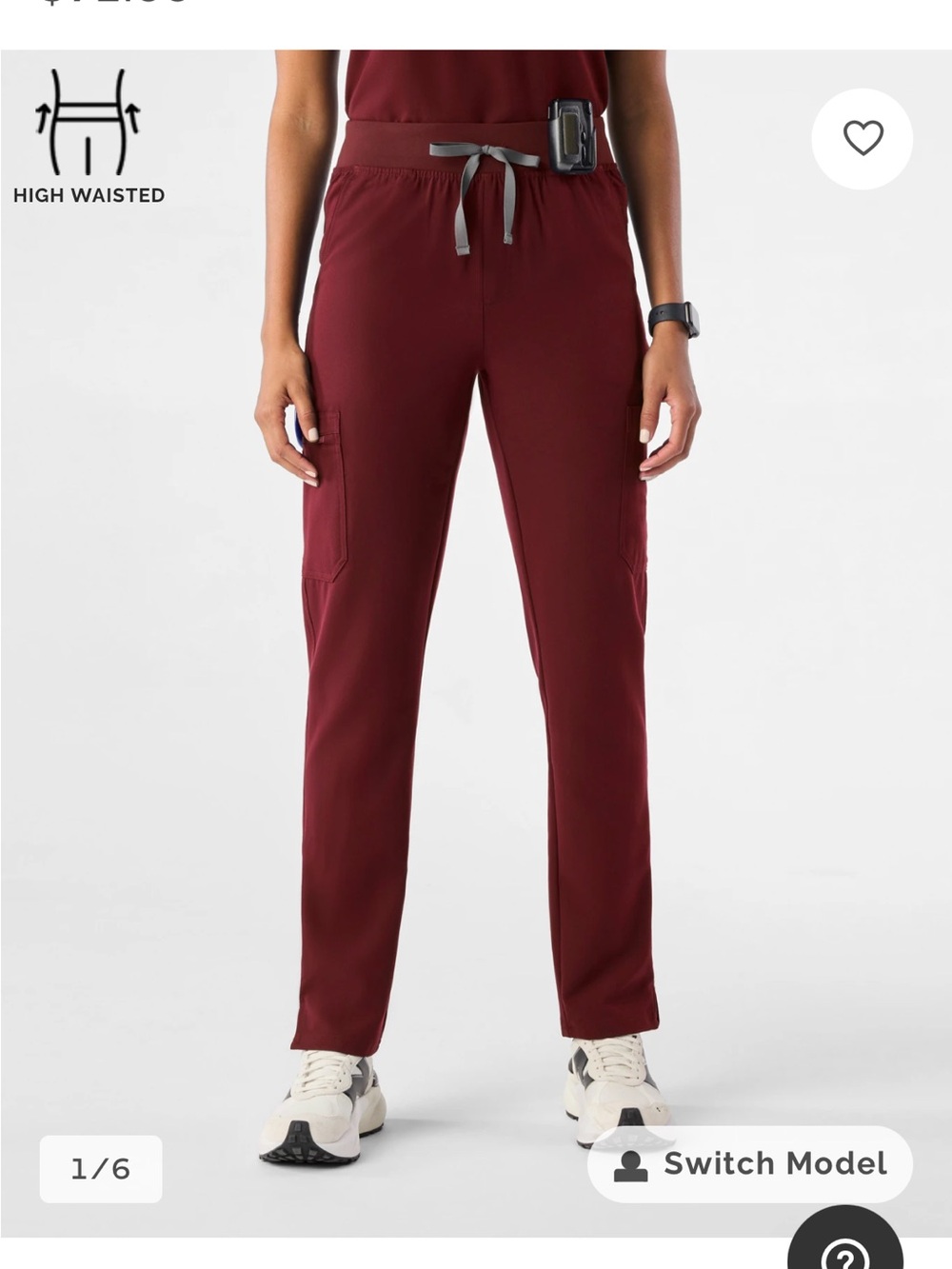 Figs Women’s Burgundy Scrub Set - Picture 6 of 10